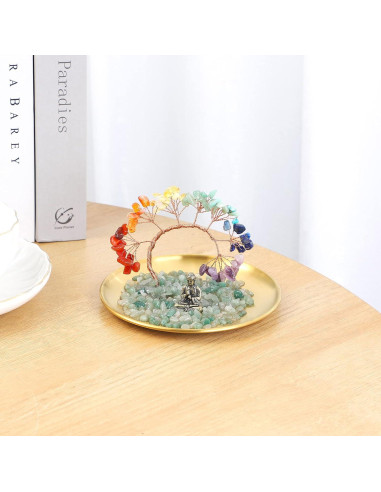 Árbol de Cristal de 7 Chakras CYYKDA - Buda de Riqueza 13.97 cm