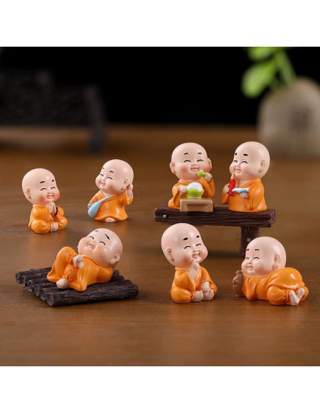 Figuras de Monje Buda en Miniatura Pinenjoy - 7 Piezas 3-5 cm Figuras de Monje Buda en Miniatura Pinenjoy - 7 Piezas 3-5 cm