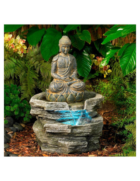 Fuente de Agua Zen Buda Sentado 53 cm John Timberland Fuente de Agua Zen Buda Sentado 53 cm John Timberland