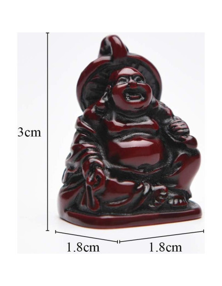 Juego de 6 Estatuas de Buda Risueño de Resina Roja BRABUD Juego de 6 Estatuas de Buda Risueño de Resina Roja BRABUD