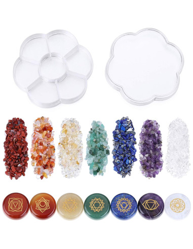 Kit de 7 Cristales Chakra CrystalTears para Meditación y Reiki
