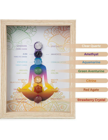 Marco de Foto ZenBless con Cristales de 7 Chakras 21.7x16.7cm