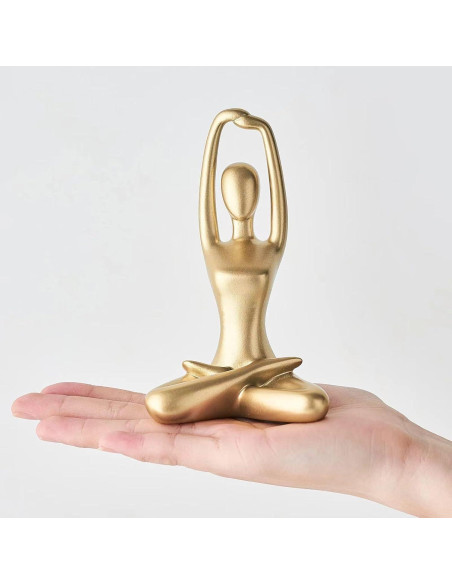 Conjunto de 3 Estatuas de Yoga Doradas Ni-JASW - Resina Conjunto de 3 Estatuas de Yoga Doradas Ni-JASW - Resina