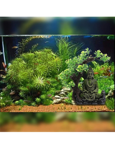 Estatua de Buda para Acuario Tfwadmx Resina 15x6.6x23.1cm
