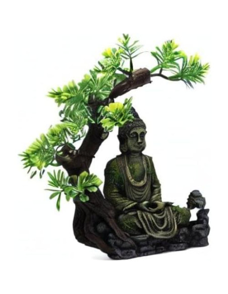 Estatua de Buda para Acuario Tfwadmx Resina 15x6.6x23.1cm Estatua de Buda para Acuario Tfwadmx Resina 15x6.6x23.1cm