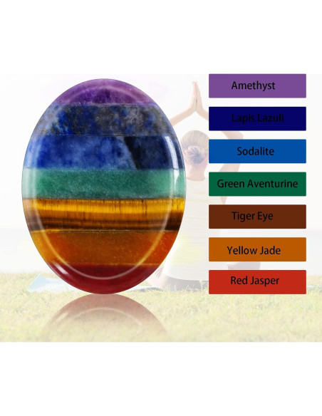 Juego de 2 Piedras de Pulgar Sanadoras Marrywindix 7 Chakras Juego de 2 Piedras de Pulgar Sanadoras Marrywindix 7 Chakras