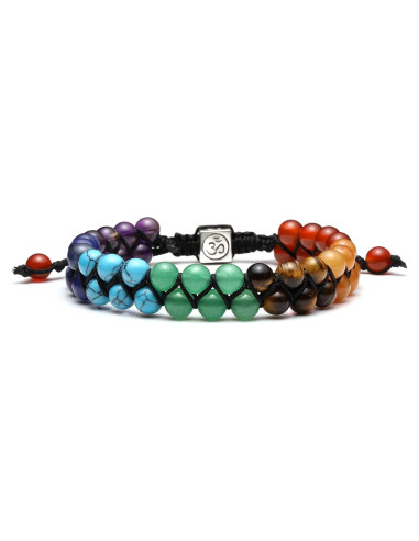 Pulsera de Chakra Top Plaza 7 Chakras Cristales 16.5-24.1 cm