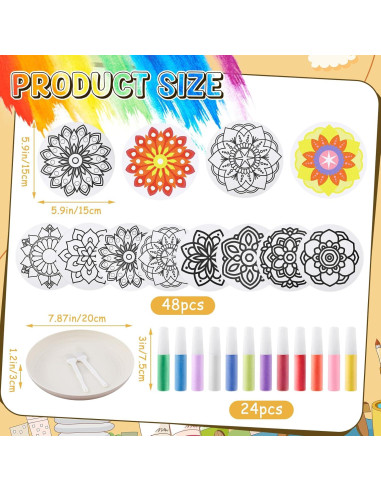 Kit de Pintura de Arena Mandala Vertintong 48 Piezas