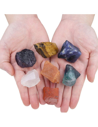 Juego de 7 Piedras de Chakra SUNYIK - Cristales Naturales Sin Pulir