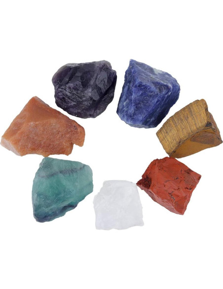 Juego de 7 Piedras de Chakra SUNYIK - Cristales Naturales Sin Pulir Juego de 7 Piedras de Chakra SUNYIK - Cristales Naturales Sin Pulir