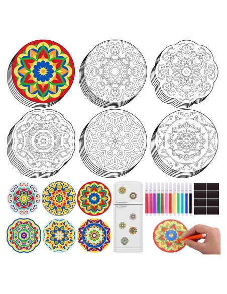 Kit de Manualidades Imán Mandala Gemscream 30 Piezas DIY Kit de Manualidades Imán Mandala Gemscream 30 Piezas DIY