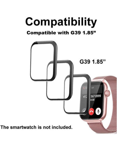 Protector de Pantalla 3D SMAATE para Reloj 1.85" PMMA 3PCS Protector de Pantalla 3D SMAATE para Reloj 1.85" PMMA 3PCS