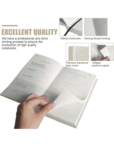 Diario de Gratitud EMOMAS 14.7x21.1cm Blanco Ecológico Diario de Gratitud EMOMAS 14.7x21.1cm Blanco Ecológico