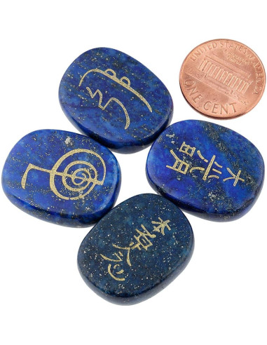 Piedras de Chakra Mookaitedecor 4 Piezas Lápiz Lazuli Reiki