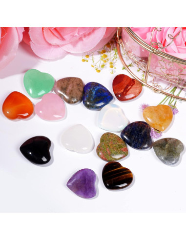 Conjunto de 15 Piedras de Chakra Corazón Marrywindix 20mm