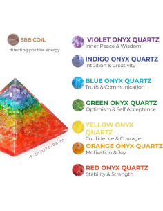 Pirámide de Cristal de Orgonita 7 Chakras Hecha a Mano 382g 2