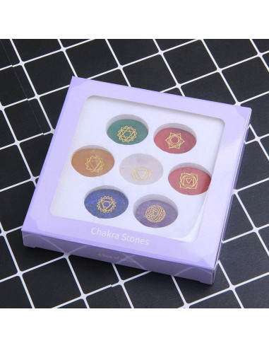Conjunto de 7 piedras de chakra TGS Gems - Sanación Reiki