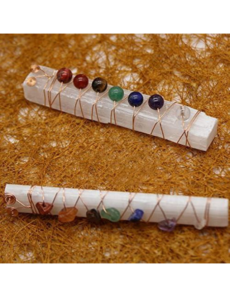 2 Piezas Varitas de Cristal de Cuarzo Selenita Natural 80mm 2 Piezas Varitas de Cristal de Cuarzo Selenita Natural 80mm