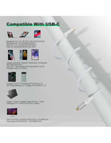 Cable USB C 3.2 Gen 2 HOTUTUKI 50 cm 20Gbps 100W 4K