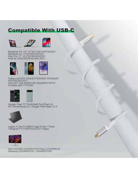 Cable USB C 3.2 Gen 2 HOTUTUKI 50 cm 20Gbps 100W 4K Cable USB C 3.2 Gen 2 HOTUTUKI 50 cm 20Gbps 100W 4K