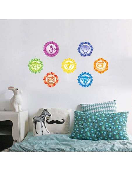 Calcomanías de Pared Chakra Maydahui - 7 Piezas 13cm Calcomanías de Pared Chakra Maydahui - 7 Piezas 13cm