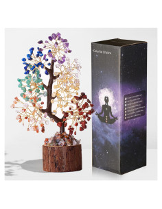 Árbol de Cristal de 7 Chakras DUQGUHO 20-23 cm Decoración