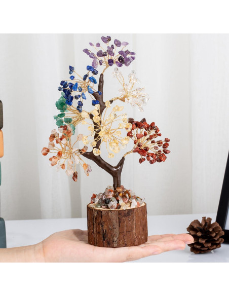 Árbol de Cristal de 7 Chakras DUQGUHO 20-23 cm Decoración Árbol de Cristal de 7 Chakras DUQGUHO 20-23 cm Decoración