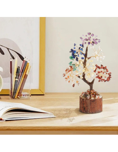 Árbol de Cristal de 7 Chakras DUQGUHO 20-23 cm Decoración