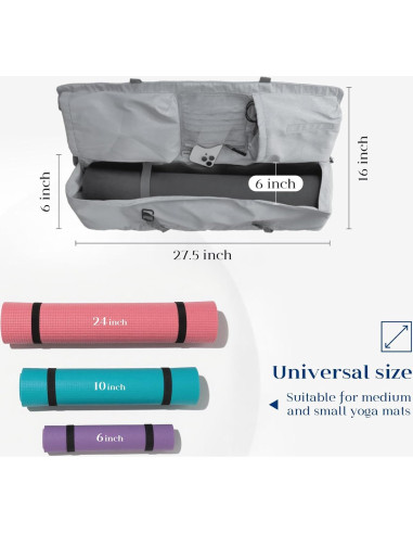 Bolsa de Mat de Yoga Tumaz Yb | Correa Ajustable y 3 Bolsillos