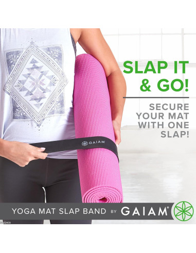 Correa para Esteras de Yoga Gaiam Slap Band - 50.8 cm x 3.81 cm, Negro