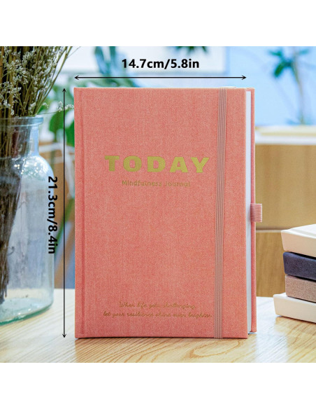 Diario de Mindfulness TIEFOSSI A5 Rosa - Cuaderno de Gratitud Diario de Mindfulness TIEFOSSI A5 Rosa - Cuaderno de Gratitud