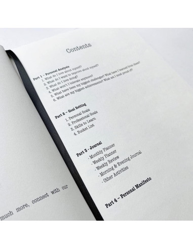 Diario de Gratitud y Planificador A5 Enfoque Diario Negro
