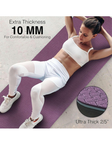 Alfombrilla de Yoga Feetlu 10mm Antideslizante 182.88x60.96cm