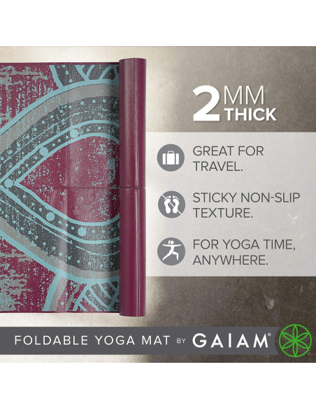 Esterilla de Yoga Plegable Gaiam 172.7x61 cm 2 mm Viaje Esterilla de Yoga Plegable Gaiam 172.7x61 cm 2 mm Viaje