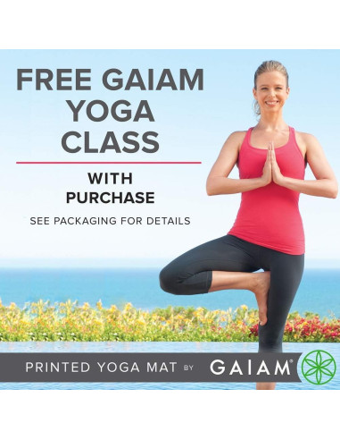 Esterilla de Yoga Gaiam 5mm Antideslizante Lila 172.7x61cm