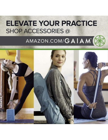 Esterilla de Yoga Gaiam 5mm Antideslizante Lila 172.7x61cm