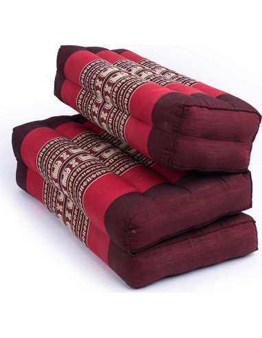 Cojín de Meditación Plegable GABUR 65x50cm 100% Kapok Rojo