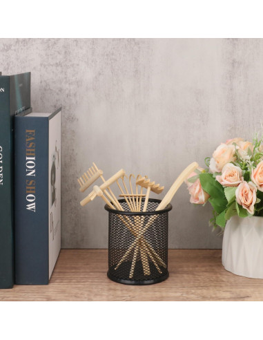 Set de 24 Mini Rastrillos de Bambú para Jardín Zen