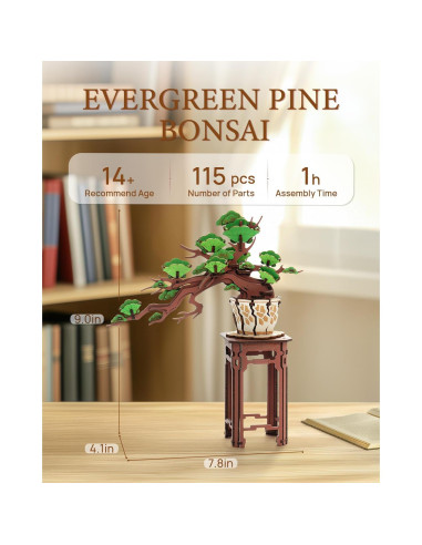 Rompecabezas 3D de Madera Rolife Árbol de Pino Zen 115 Piezas