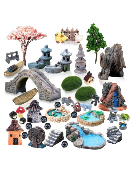 Kit de Jardín de Hadas CHAKANLX - 42 Accesorios Zen Miniatura Kit de Jardín de Hadas CHAKANLX - 42 Accesorios Zen Miniatura