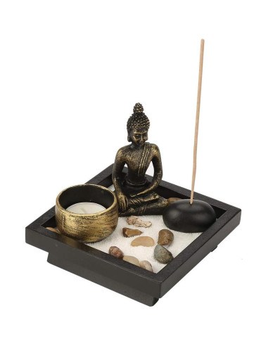 Kit de Jardín Zen de Escritorio Hapivida - Buda y Vela