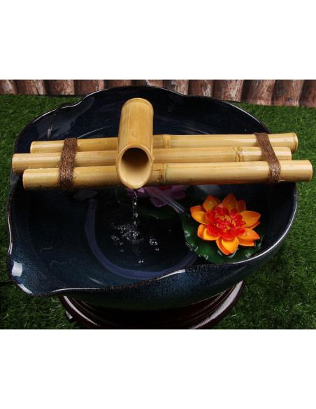 Fuente de Agua de Bambú Foci Cozi 30.48 cm Tres Brazos Fuente de Agua de Bambú Foci Cozi 30.48 cm Tres Brazos