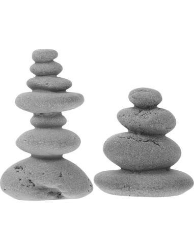 Estatuas de Piedra Apiladas VOSAREA - Adorno Jardín 2 Pcs