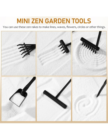 6 Mini Rastrillos de Jardín Zen Toddmomy - Decoración y Relax