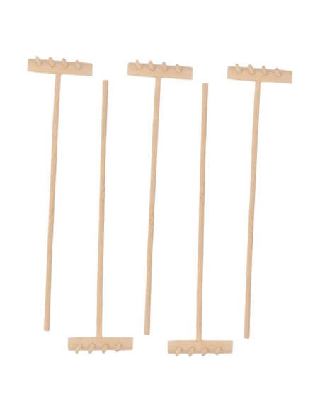 5 Rastrillos de Madera para Jardín Zen - Herramientas de Manualidades 5 Rastrillos de Madera para Jardín Zen - Herramientas de Manualidades