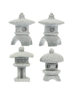 Estatuas de Pagoda Miniatura BESPORTBLE para Jardín Zen 4Pcs