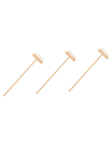 Kisangel Mini Rastrillos Zen de Jardín 3 Pcs 14x3.5cm