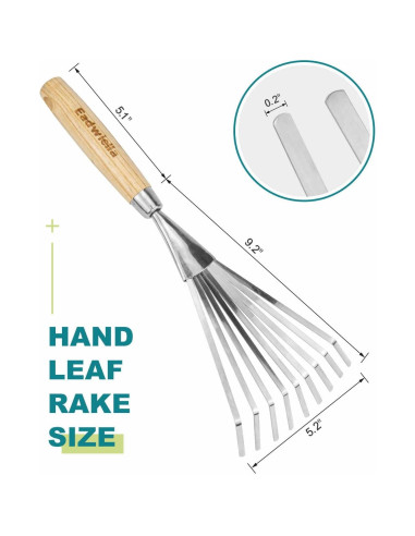 Rastrillo de Mano Eadwiella 36.3 cm Acero Inoxidable Ergonomico