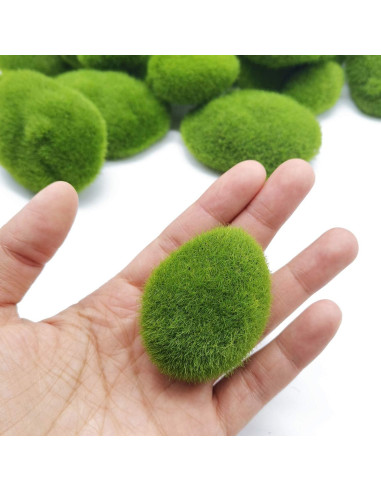 Rocas de Musgo Artificial TIHOOD 30 PCS Verde Decorativas