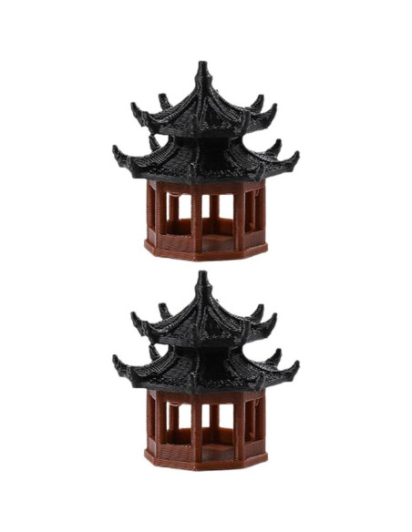 Estatuas de Mini Pabellón Yardwe - Decoración Jardín Zen 2 Pcs Estatuas de Mini Pabellón Yardwe - Decoración Jardín Zen 2 Pcs